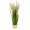 Konstgjorda växter CORTADERIA I i beige och grönt med guldfärgad kruka från hjh OFFICE