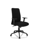 Svart Home Office kontorsstol COSIO I med armstöd och hjulstjärna från hjh OFFICE
