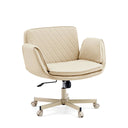 Home Office kontorsstol Criss-Cross 10 i beige med quiltat ryggstöd och stjärnfot med hjul från hjh LIVING