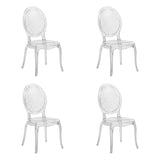Set om fyra genomskinliga fyrbenta stolar CRISTALIO i genomskinlig plast från hjh LIVING