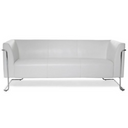 Vit loungesoffa CURACAO som tresitssoffa med förkromad metallram från hjh OFFICE