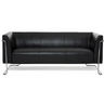 Schwarzes Loungesofa CURACAO als Drei-Sitzer mit glänzendem Metallgestell von hjh OFFICE