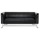 Svart loungesoffa CURACAO som tresitssoffa med blank metallram från hjh OFFICE