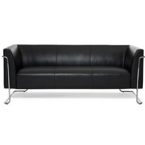 Svart loungesoffa CURACAO som tresitssoffa med blank metallram från hjh OFFICE