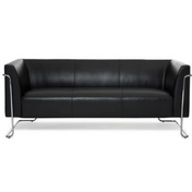 Svart loungesoffa CURACAO som tresitssoffa med blank metallram från hjh OFFICE
