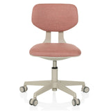 Rosa Snurrstol för barn KIDDY CLASSIC med vadderad sits och femhjulig stjärnfot från hjh OFFICE – 360-gradersvy (framifrån 0°)