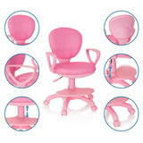 Rosa Snurrstol för barn KID COLOUR med justerbar sitthöjd och hjul från hjh OFFICE
