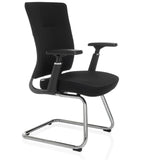 Svart fjädrande stol CAPTIVO PRO V med armstöd och tygbeklädnad från hjh OFFICE – 360-gradersvy (snett framifrån 60°)