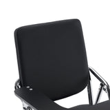 Svart ryggstöd och armstöd på den hopfällbara stolen Esto T med kromad ram från hjh OFFICE
