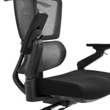 Justerbart armstöd på Ergo U2 Flex3 professionell kontorsstol med nätryggstöd och svart tygklädsel från hjh OFFICE