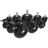 5x ROLO SKATE S 11mm/75mm med låsbar broms | Hårda golv - Stol på hjul 