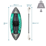 Teknisk ritning av den Uppblåsbar kajak LAXO-285 på 285 × 90 cm från Aqua Marina