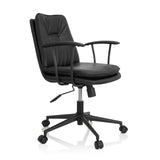 Svart Home Office kontorsstol SMALLO med vaddering och femhjulig fotkorsbas från hjh OFFICE – 360-gradersvy (snett framifrån 60°)