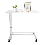 Vitt Ståskrivbord STAND II med hjul och en bordsskiva från hjh OFFICE
