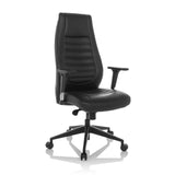 Svart Professionell chefsfåtölj VITORO B med quiltad klädsel och femhjulig fotkorsbas från hjh OFFICE – 360-gradersvy (snett framifrån 30°)