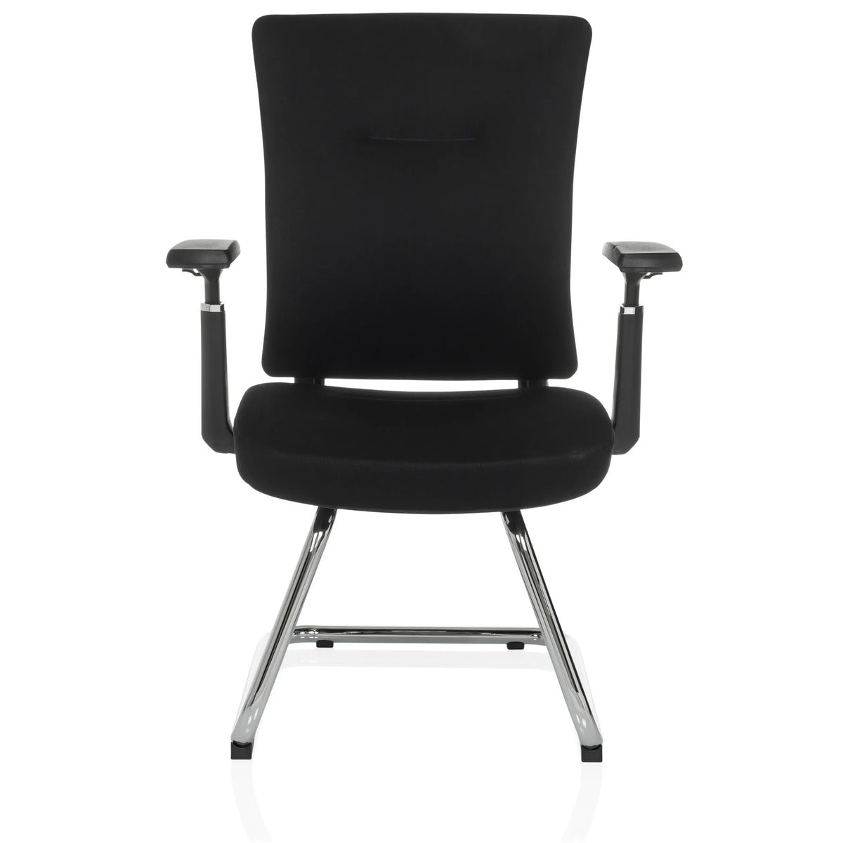 Svart fjädrande stol CAPTIVO PRO V med armstöd och tygbeklädnad från hjh OFFICE – 360-gradersvy (framifrån 0°)