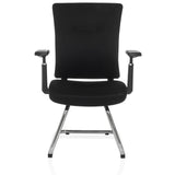 Svart fjädrande stol CAPTIVO PRO V med armstöd och tygbeklädnad från hjh OFFICE – 360-gradersvy (framifrån 0°)