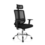Svart Home Office kontorsstol ZH 200 med nätrygg och femhjulig stjärnfot från hjh OFFICE – 360-gradersvy (snett framifrån 40°)