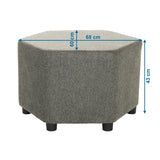 Måttvy av den stoppade pallen BAREO med 68 × 60 cm och en höjd på 43 cm från hjh OFFICE