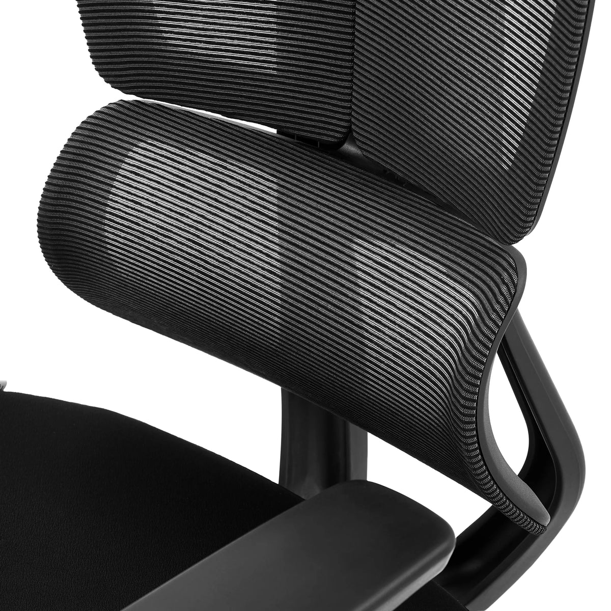 Svankstöd med mesh-tyg från den professionella kontorsstolen Ergo U2 Flex3 i svart från hjh OFFICE