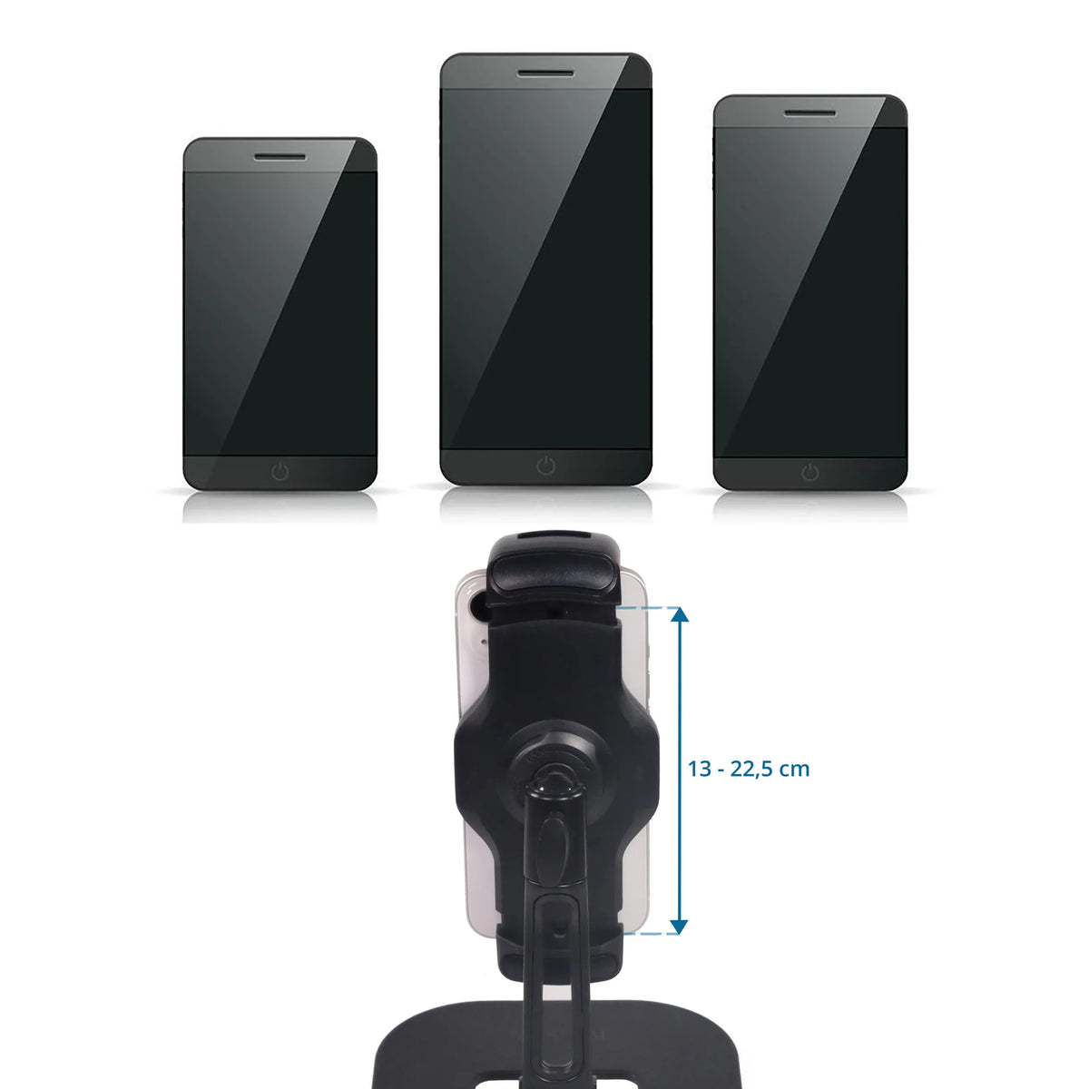Justerbar hållare för Hållare för mobiltelefon & surfplatta FLEXMOBI IV för enheter från 13 - 22,5 cm från hjh OFFICE
