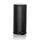 Svart Papperskorg CLEAN STEP med lock och fotpedal från hjh OFFICE – 360-gradersvy (framifrån 15°)