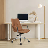 Home Office kontorsstol SARANTO II i camel med armstöd och kromad stjärnfot från hjh OFFICE