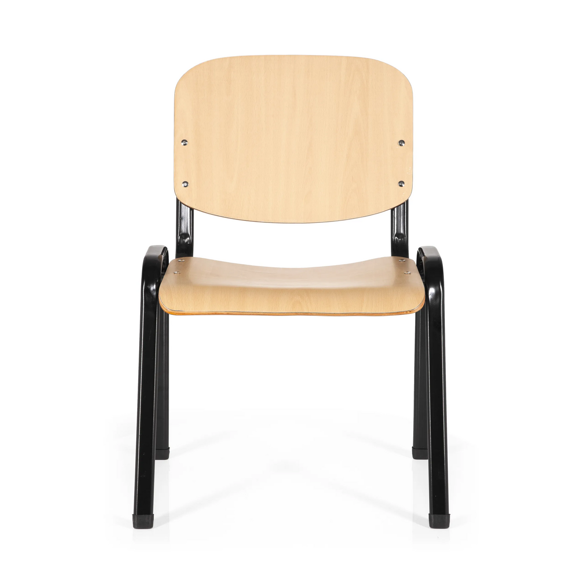 Fyrbent stol XT 600 SW H med sits och ryggstöd i bok och svart underrede från hjh OFFICE – 360-gradersvy (framifrån 0°)