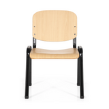 Fyrbent stol XT 600 SW H med sits och ryggstöd i bok och svart underrede från hjh OFFICE – 360-gradersvy (framifrån 0°)