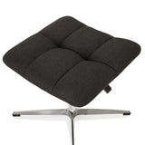 Svart quiltad sits på den Stoppad pall SARANTO med glänsande korsfot från hjh OFFICE