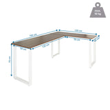 Måttritning av Hörnskrivbord WORKSPACE BASIC I i valnöt och vitt, 165 x 120 cm, från hjh OFFICE