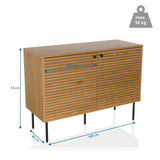 Måttskiss av Sidobord LINNO S med 100 × 74 cm och en belastningskapacitet på 50 kg från hjh LIVING