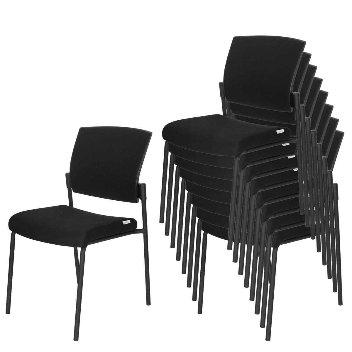 Stapelbara fyrbenta stolar K9 V PRO i svart med smal ram från hjh OFFICE