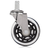 Silverfärgade 5x ROLO SKATE CT 11mm/75mm hjul för hårda golv med transparent hjul från hjh OFFICE