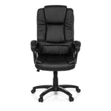 Svart Home Office kontorsstol RELAX CL120 med vaddering och femstjärnig fotkorsbas med hjul från MyBuero – 360-gradersvy (framifrån 0°)