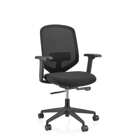 Svart Professionell kontorsstol Delvia med nätryggstöd och armstöd från hjh OFFICE