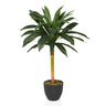 Konstgjorda växter DRACAENA I med gröna blad i en svart kruka från hjh OFFICE