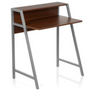 Skrivbord DUMONT i valnötslook med grå metallben och påbyggnad från hjh OFFICE