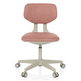 Rosa Snurrstol för barn KID CLASSIC med stoppad sits och femhjulig bas från hjh OFFICE – 360-gradersvy (framifrån 0°)