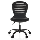 Svart Home Office kontorsstol CASLA med nätrygg och femstjärnig fotkorsbas med hjul från hjh OFFICE – 360-gradersvy (framifrån 0°)