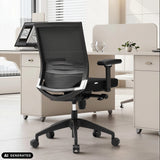 Professionell svart kontorsstol PORTO BASE med nätryggstöd och armstöd från hjh OFFICE (AI-genererad bild)