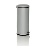 Grå papperskorg CLEAN VIII med lock och fotpedal från hjh OFFICE – 360-gradersvy (snett framifrån 45°)
