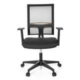 Svart Home Office kontorsstol OFFICE R8 med nätrygg och femhjulig fotkorsbas från hjh OFFICE – 360-gradersvy (framifrån 0°)
