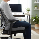 Svart MEDISIT VI sittdyna på en kontorsstol från hjh OFFICE (AI-genererad bild)
