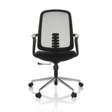 Svart Home Office kontorsstol SEDIOLO B med nätrygg och femhjulig fotkorsbas från hjh OFFICE – 360-gradersvy (framifrån 0°)