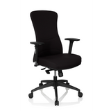 Svart Professionell kontorsstol OFFICE XT PRO med armstöd och femhjulig fotkorsbas från hjh OFFICE – 360-gradersvy (snett framifrån 40°)