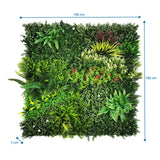 Måttskiss av Växtmatta LEAFLUXE 3D med 100 × 100 × 7 cm från hjh LIVING