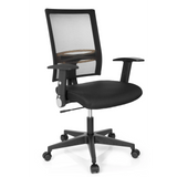Svart Home Office kontorsstol OFFICE R8 med nätrygg och femhjulig fotkorsbas från hjh OFFICE – 360-gradersvy (snett framifrån 40°)
