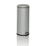 Grå papperskorg CLEAN VIII med lock och fotpedal från hjh OFFICE – 360-gradersvy (snett framifrån 30°)