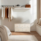 Beige byrå FOLDAR med fem lådor och enkla handtag från hjh LIVING